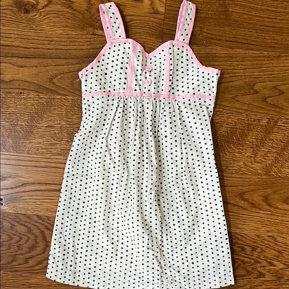 Hanna Andersson Polka Dot Dress with Pink Trim